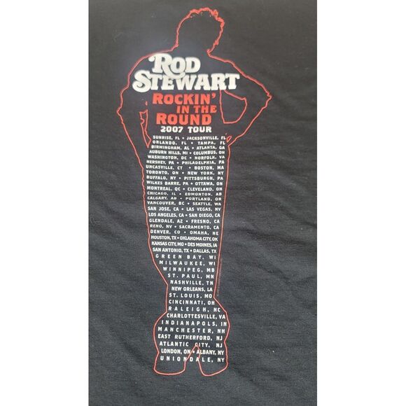 Rod Stewart Tour T-Shirt Mens 2XL. 2007‎ Concert Tee. Rockin In The Round. y2k - Picture 4 of 7